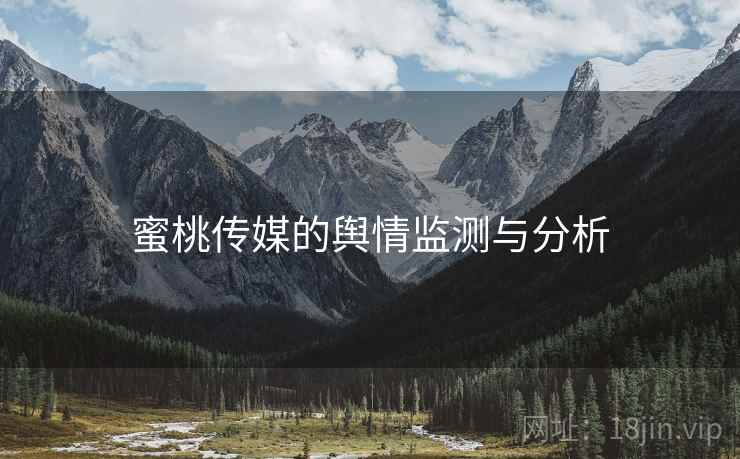 蜜桃传媒的舆情监测与分析