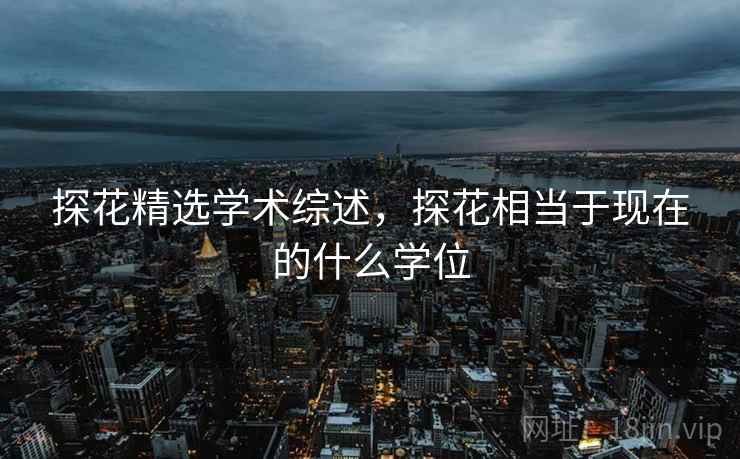 探花精选学术综述，探花相当于现在的什么学位