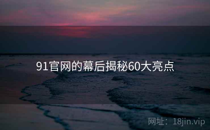91官网的幕后揭秘60大亮点
