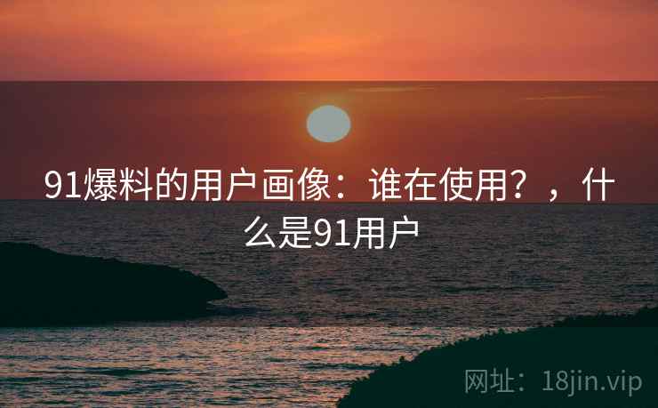 91爆料的用户画像：谁在使用？，什么是91用户